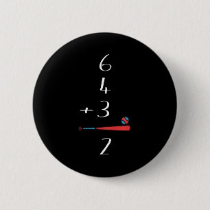 6 4 3 2 Baseball met dubbele Play Ronde Button 5,7 Cm