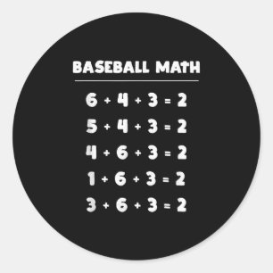 6 4 3 2 Baseball-Wiskunde - Softball-spel bij het Ronde Sticker
