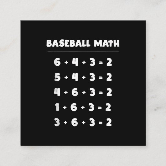 6 4 3 2 Baseball-Wiskunde - Softball-spel bij het Vierkante Visitekaartje (Voorkant)
