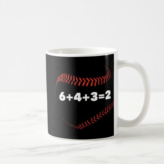 6+4+3=2 Double Play Baseball Player Gift Baseball Koffiemok (Rechts)