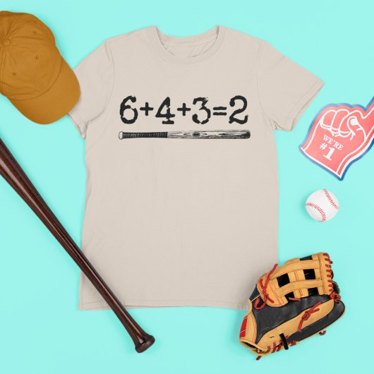 6+4+3=2 Grappig Baseball Double Play Baseman Numbe T-shirt