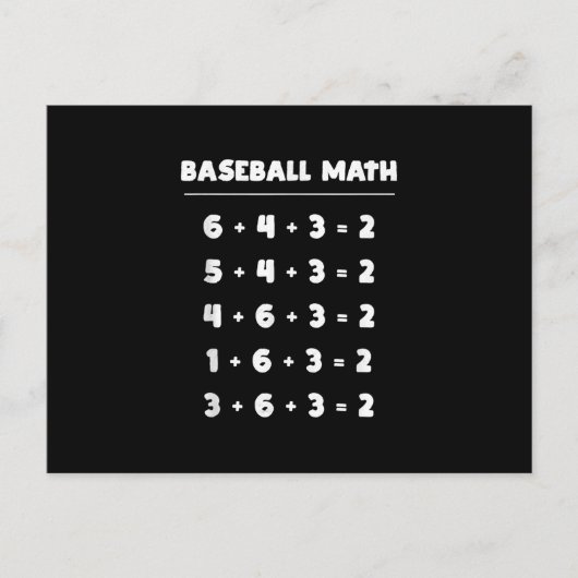 6 4 3 2 Honkbal Wiskunde - Schattig Softbalspel Briefkaart (Voorkant)