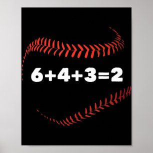 6+4+3=2 Tweevoudige Baseball Player Gift Baseball Poster