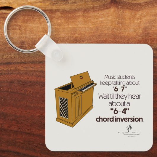6-4 Chord Inversion SPECIAL Off-White Sleutelhanger (Voorkant)