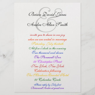 6,5 x 8,75 Gay Wedding Rainbow LGBT Pride Metallic Kaart