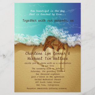 6,5 x 8,75-inch Beach Wedding Invitation Kaart