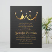 6,5 x 8,75-inch Gold Royal Queen Crown Vrijgezelle Kaart (Staand voorkant)