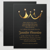 6,5 x 8,75-inch Gold Royal Queen Crown Vrijgezelle Kaart (Voorkant / Achterkant)