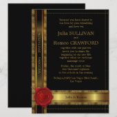 6.5x8.75 Moderne Glamour Golden Wedding Invitatio Kaart (Voorkant / Achterkant)