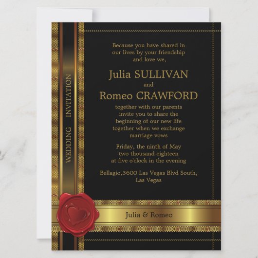 6.5x8.75 Moderne Glamour Golden Wedding Invitatio Kaart (Voorkant)
