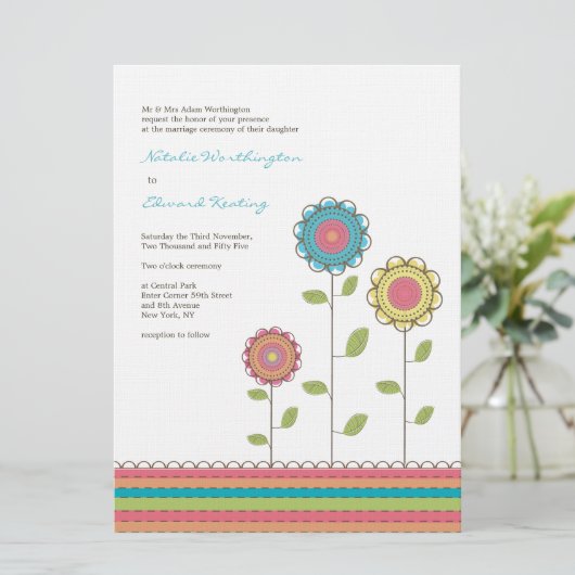 6.5x8.75 Uitnodiging van de Bloemen van de (Staand voorkant)