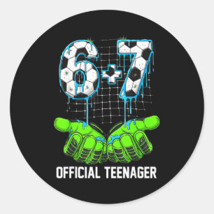 6+7 = 13 jaar oude jongens meisjes tiener 13e verj ronde sticker