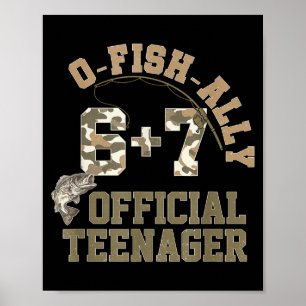6+7 = 13 jaar oude jongens tiener officieel 13e poster