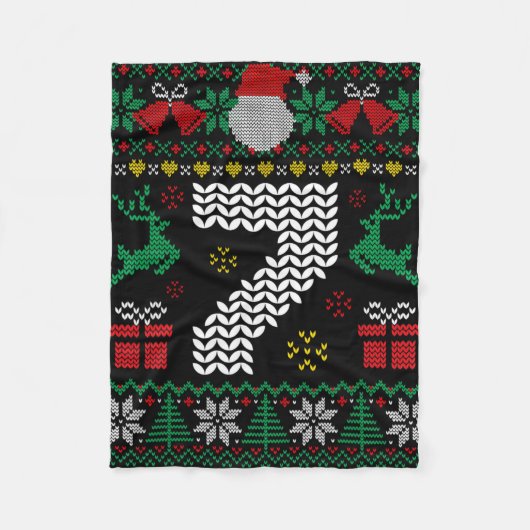 6 7 67 Meme Zes Zeven Grappig Kerstmis Lelijk Paar Fleece Deken (Voorkant)