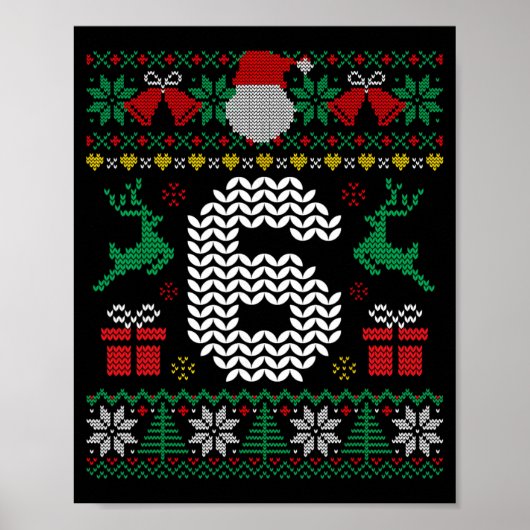 6 7 67 Meme Zes Zeven Grappig Kerstmis Lelijk Paar Poster (Voorkant)