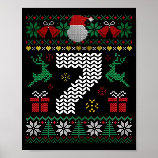 6 7 67 Meme Zes Zeven Grappig Kerstmis Lelijk Paar Poster (Voorkant)