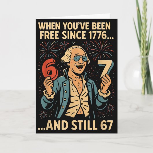 6-7 7-6 George Washington Meme Grappig 67 Ontwerp  Kaart (Voorkant)