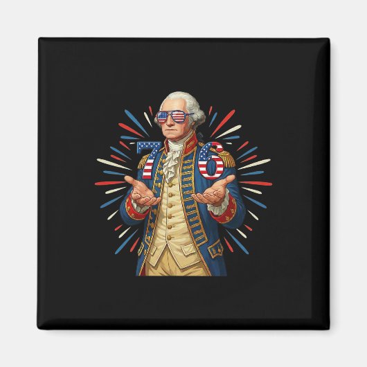 6-7 7-6 George Washington Seven Six Grappige 4 jul Magneet (Voorkant)