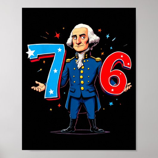 6-7 7-6 George Washington Seven Six Teacher Americ Poster (Voorkant)