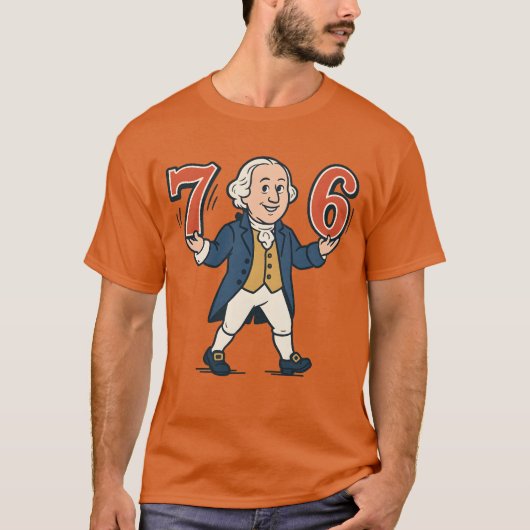 6-7 7-6 George Washington Shirt Six Seven American (Voorkant)