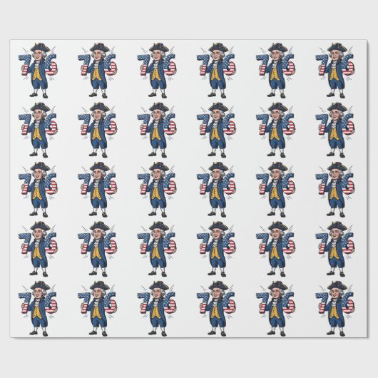 6-7 7-6 George Washington Six Seven Meme 67 Trend Cadeaupapier (Vlak)