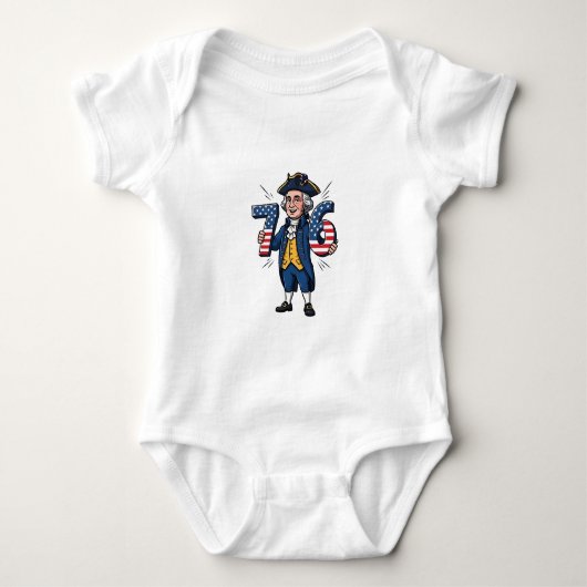 6-7 7-6 George Washington Six Seven Meme 67 Trend Romper (Voorkant)
