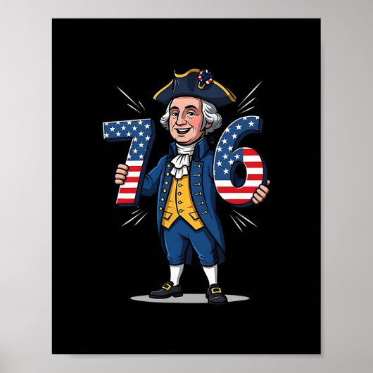 6-7 7-6 George Washington Six Seven Meme Gen Alpha Poster (Voorkant)