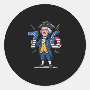 6-7 7-6 George Washington Six Seven Meme Gen Alpha Ronde Sticker