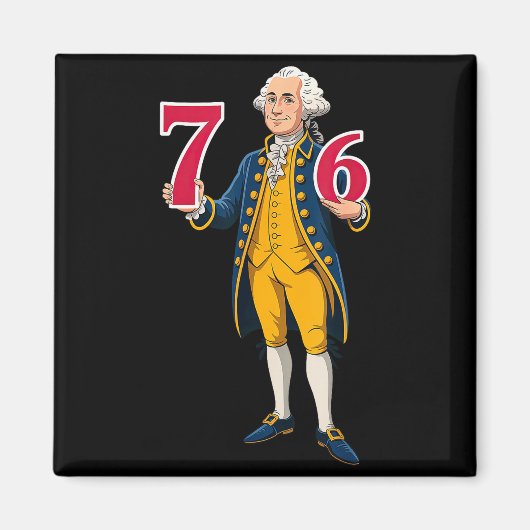 6 7 7 6 George Washington Zes Zeven Magneet (Voorkant)