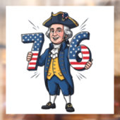 6-7 7-6 George Washington Zes Zeven Meme 67 Trend Raamsticker (Vel 2)