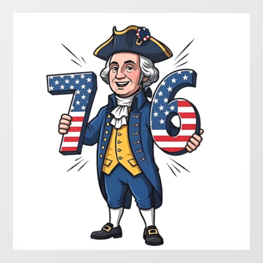 6-7 7-6 George Washington Zes Zeven Meme 67 Trend Raamsticker (Vel)