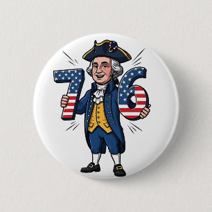 6-7 7-6 George Washington Zes Zeven Meme 67 Trend Ronde Button 5,7 Cm