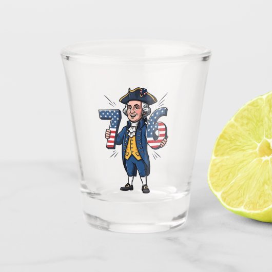 6-7 7-6 George Washington Zes Zeven Meme 67 Trend Shot Glas (Voorkant)
