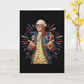 6-7 7-6 George Washington Zeven Zes Grappig 4 juli Kaart (Gele Bloem)