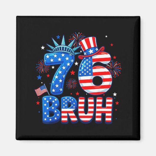 6-7 7-6 george washington zeven zes grappig 4 juli magneet (Voorkant)