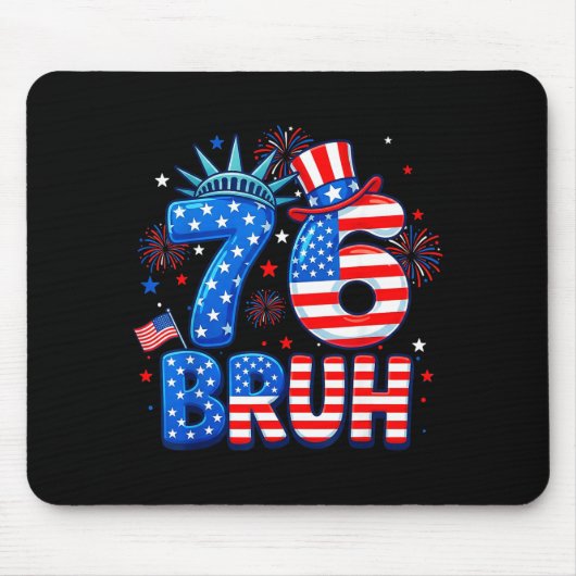 6-7 7-6 george washington zeven zes grappig 4 juli muismat (Voorkant)