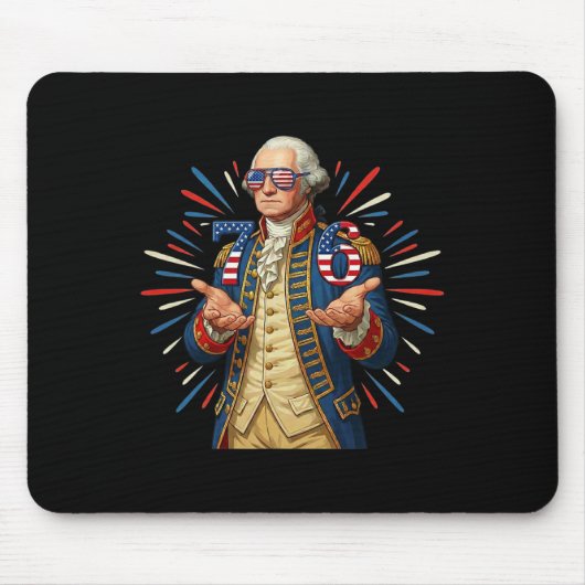 6-7 7-6 George Washington Zeven Zes Grappig 4 juli Muismat (Voorkant)