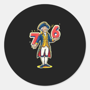 6-7 7-6 Grappige George Washington Zes Zeven Meme  Ronde Sticker