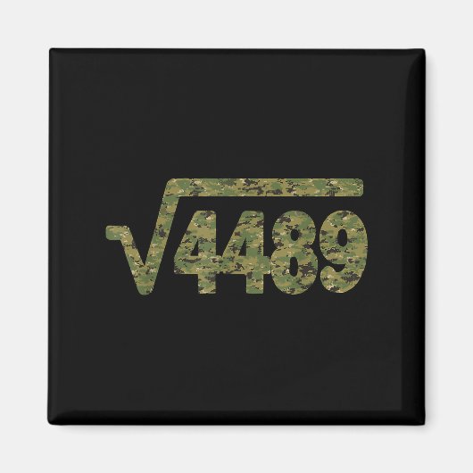 6 7 Army Pattern Meme Square Root 4489 Slang Math Magneet (Voorkant)