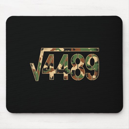6 7 Army Pattern Meme Square Root 4489 Slang Math Muismat (Voorkant)