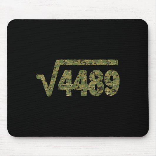 6 7 Army Pattern Meme Square Root 4489 Slang Math Muismat (Voorkant)