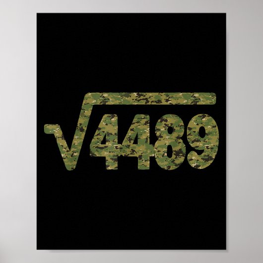 6 7 Army Pattern Meme Square Root 4489 Slang Math Poster (Voorkant)