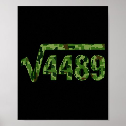 6 7 Army Pattern Meme Square Root 4489 Slang Math  Poster (Voorkant)