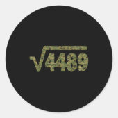 6 7 Army Pattern Meme Square Root 4489 Slang Math  Ronde Sticker (Voorkant)