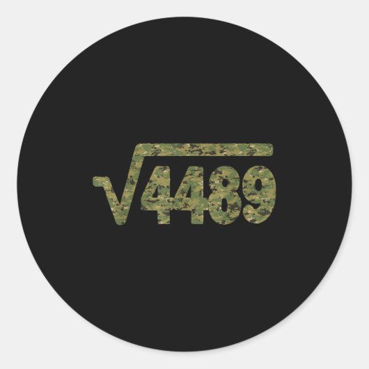 6 7 Army Pattern Meme Square Root 4489 Slang Math Ronde Sticker (Voorkant)