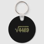 6 7 Army Pattern Meme Square Root 4489 Slang Math Sleutelhanger (Voorkant)