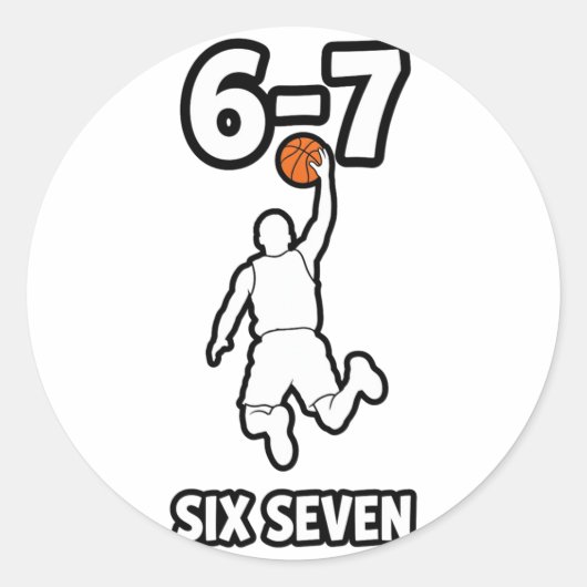6-7 Basketbal Ronde Sticker (Voorkant)