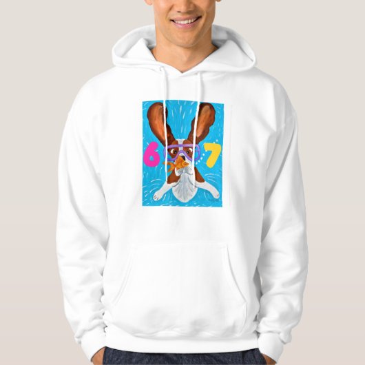 6 7 Basset Hound underwater with fish  Hoodie (Voorkant)