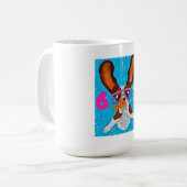 6 7 Basset Hound underwater with fish  Koffiemok (Voorkant links)