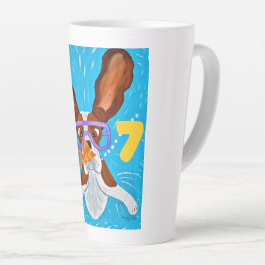 6 7 Basset Hound underwater with fish  Latte Mok (Rechterhoek)